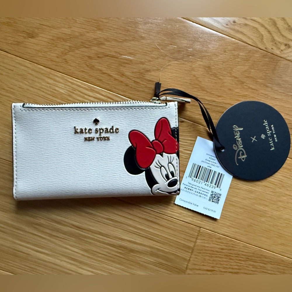 Kate Spade Cream Wallet with Red and Black Accents